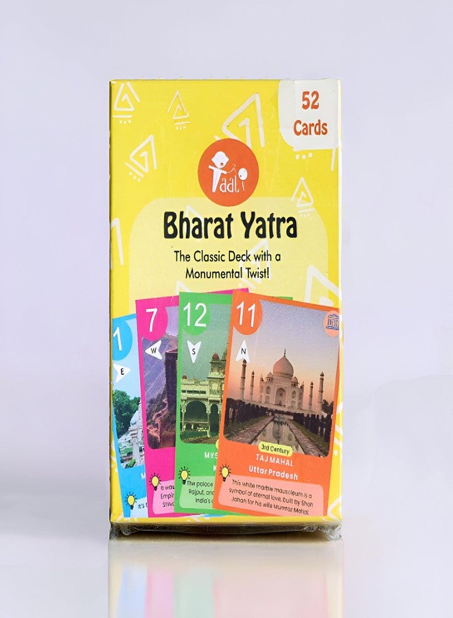 تالي لعبة بطاقات "تالي بهارات ياترا" - المعالم الهندية للأطفال من عمر 7 سنوات فما فوق | هدية تعليمية لاستكشاف تراث الهند وثقافتها | مثالية لأعياد الميلاد، وهدايا التذكار، ولعب السفر - Image 1